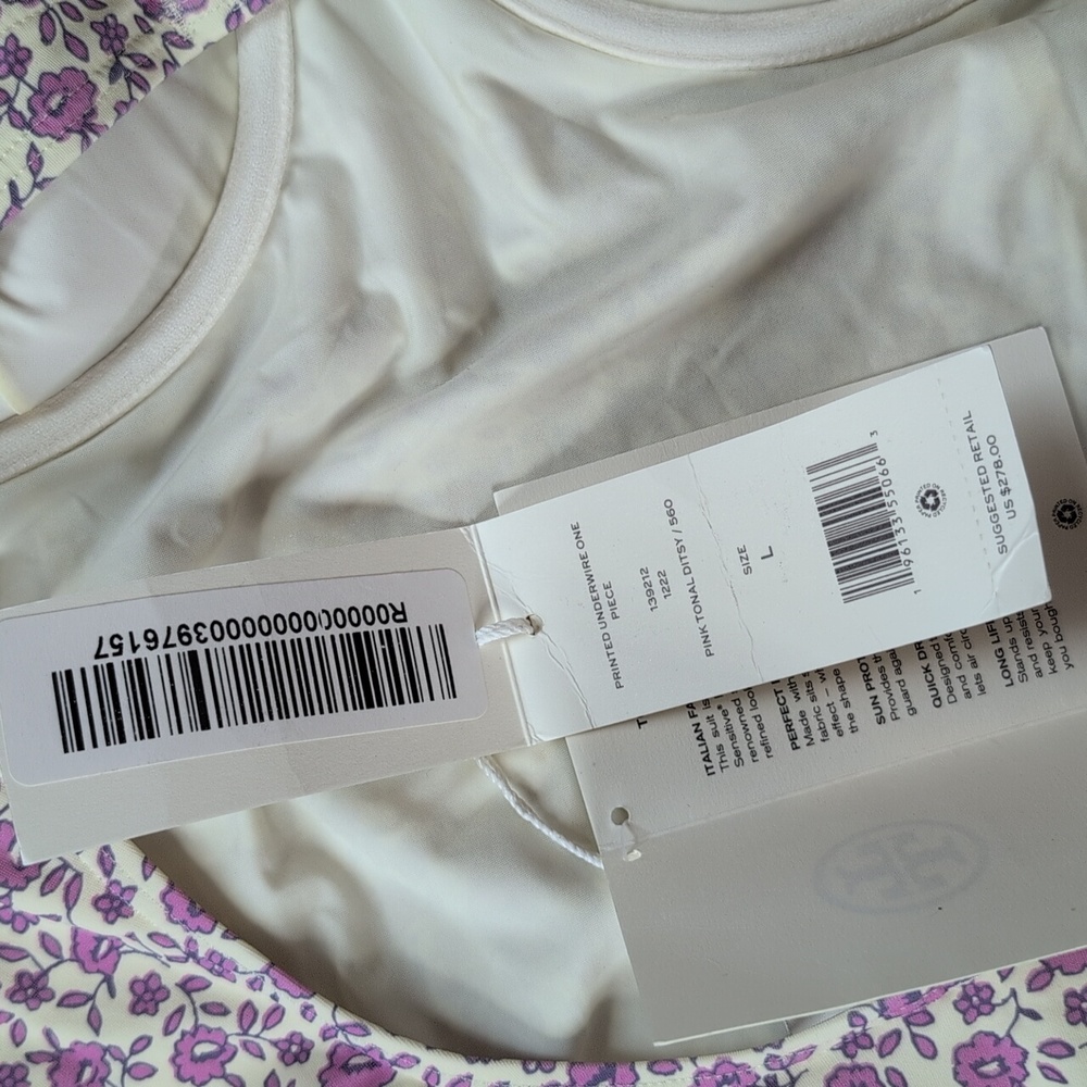 Tory Burch Purple Floral One Piece Swimsuit - Picture 7 of 11